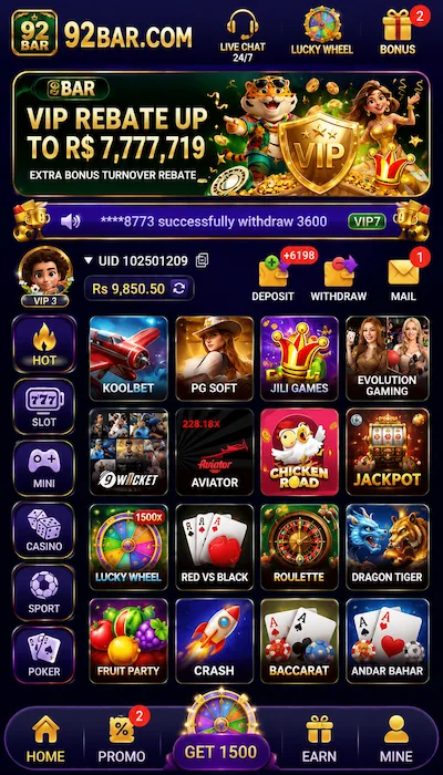 92bar Game Dashboard image