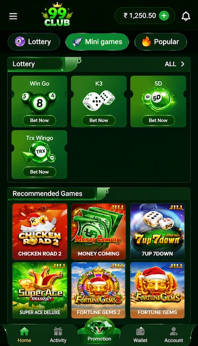 99Club Game Dashboard image