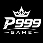 P999 Game logo with white text and crown icon on a black background.